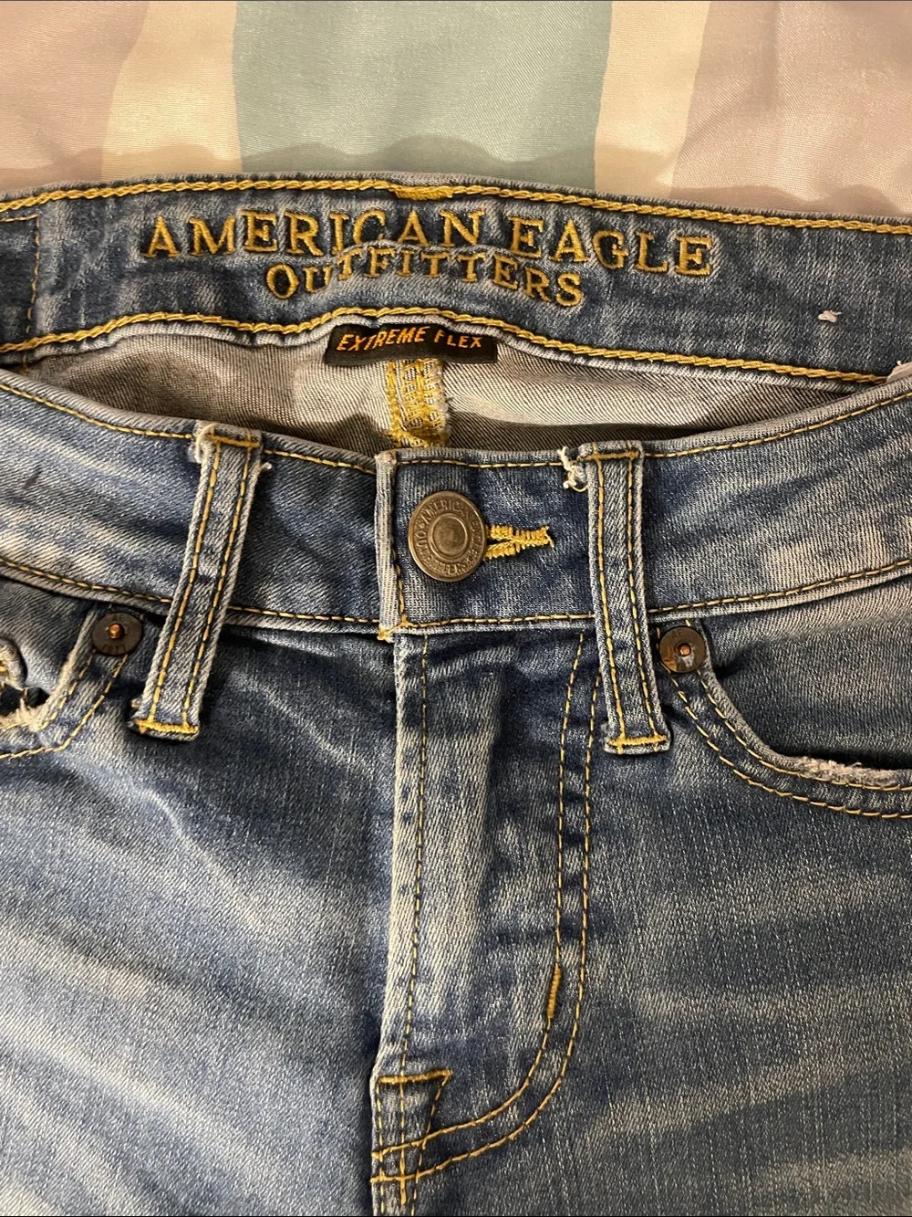 American Eagle Outfitters Men's Skinny Faded Blue Jeans
